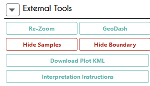 The Interpretation Instructions button is located under the External Tools section of the Data Collection interface. When clicked, it will pop up the Learning Material added by the project administrators.
