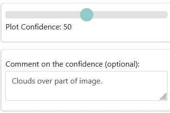 Users can leave a comment on plot confidence.