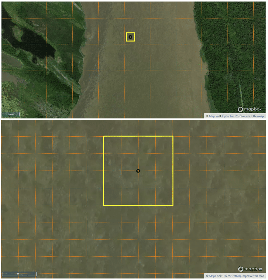 Grid overlay changes size depending on the level of zoom.